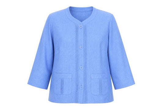 Eastex Women Blue Size 18 Woven Lined Suit Jacket