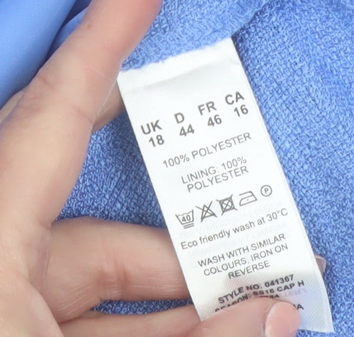 Eastex Women Blue Size 18 Woven Lined Suit Jacket