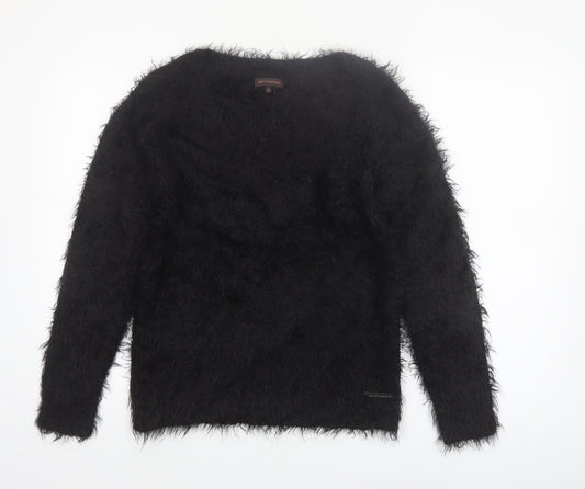 Adolfo Dominguez Women’s Black Fluffy Pullover Jumper Size S