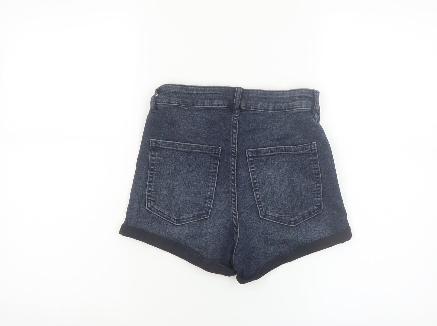 H&M Divided Women's Blue Denim High Rise Stretch Hot Pants Shorts Size 10