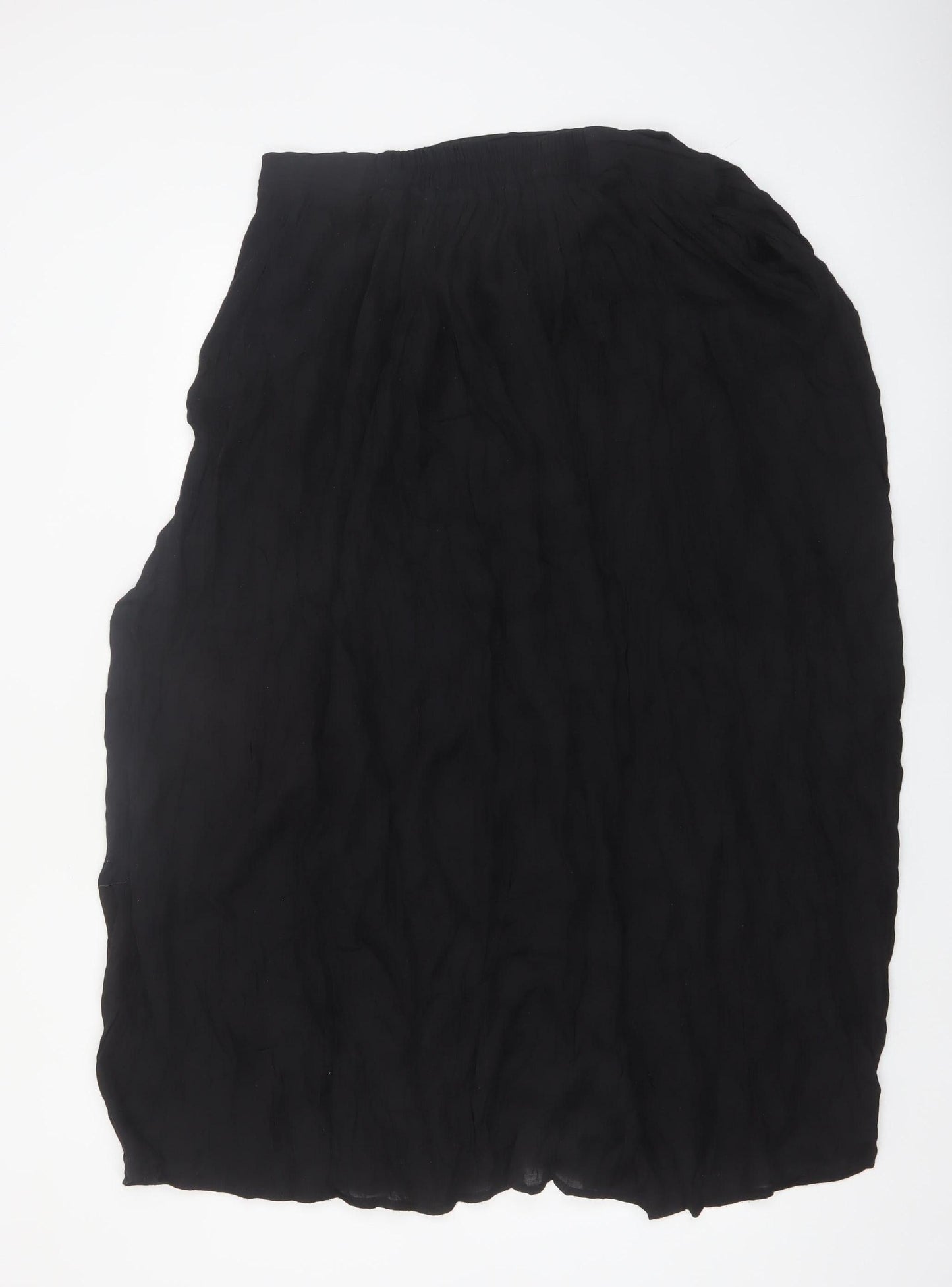 La Redoute Women Black Viscose Blend Midi Skirt Size 14