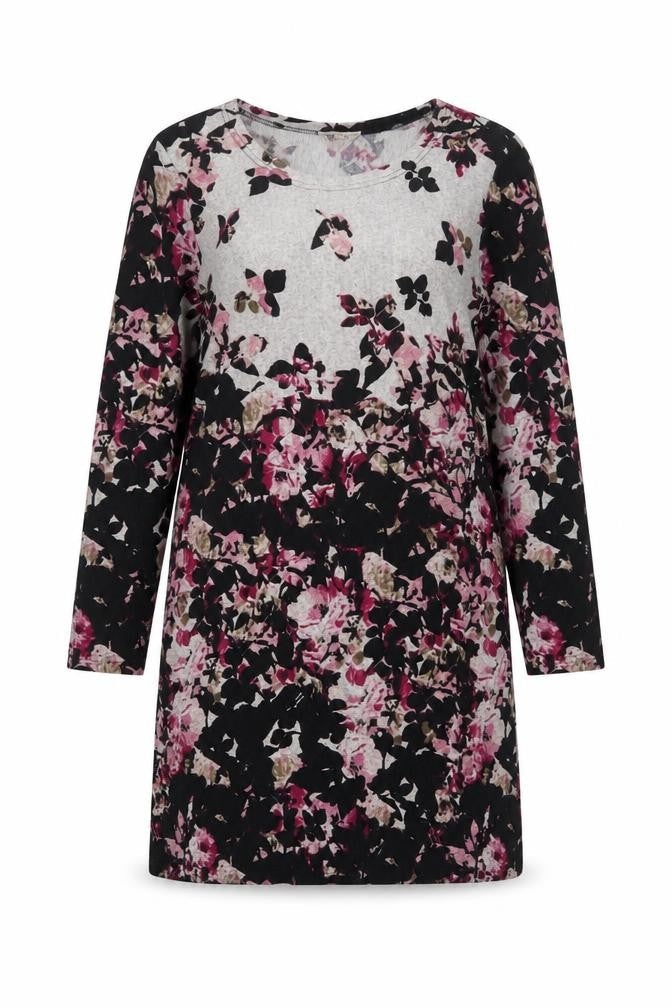 Nabella Women's Multicoloured Floral Shift Dress L Long Sleeve