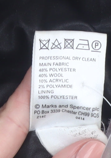Marks and Spencer Women’s Beige Checked Wool Blend Overcoat Size 10