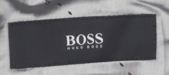 Hugo Boss Men's Black Wool Cashmere Long Overcoat Size 54