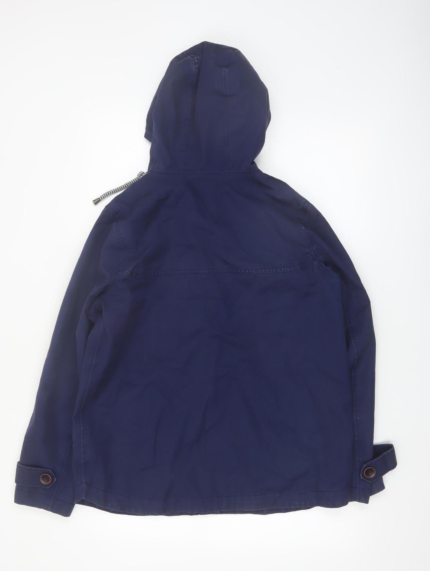 Joules Women’s Blue Hooded Waterproof Cotton Parka Jacket UK 12