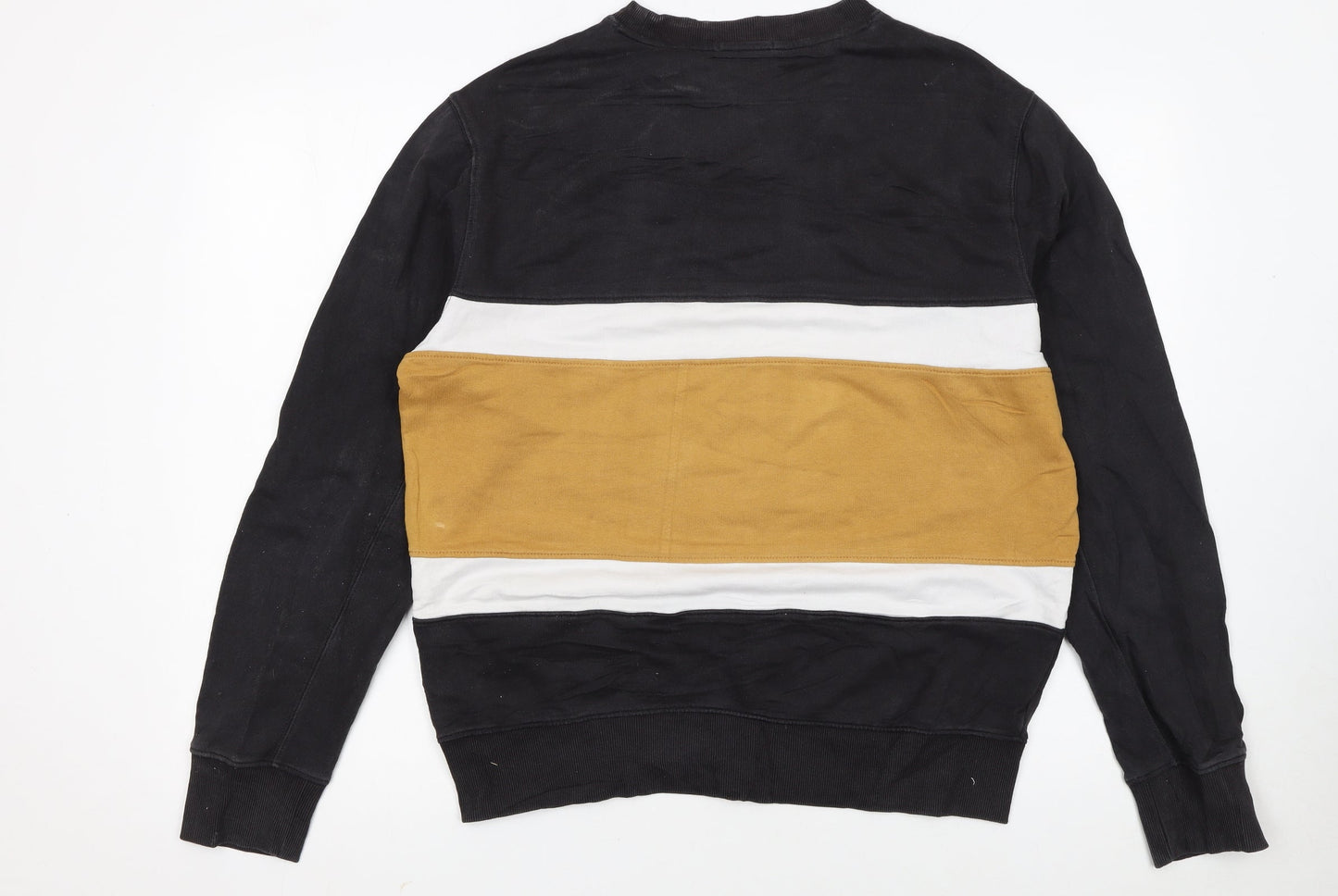 Timberland Womens Black Colourblock Sweatshirt M Regular Fit Cotton