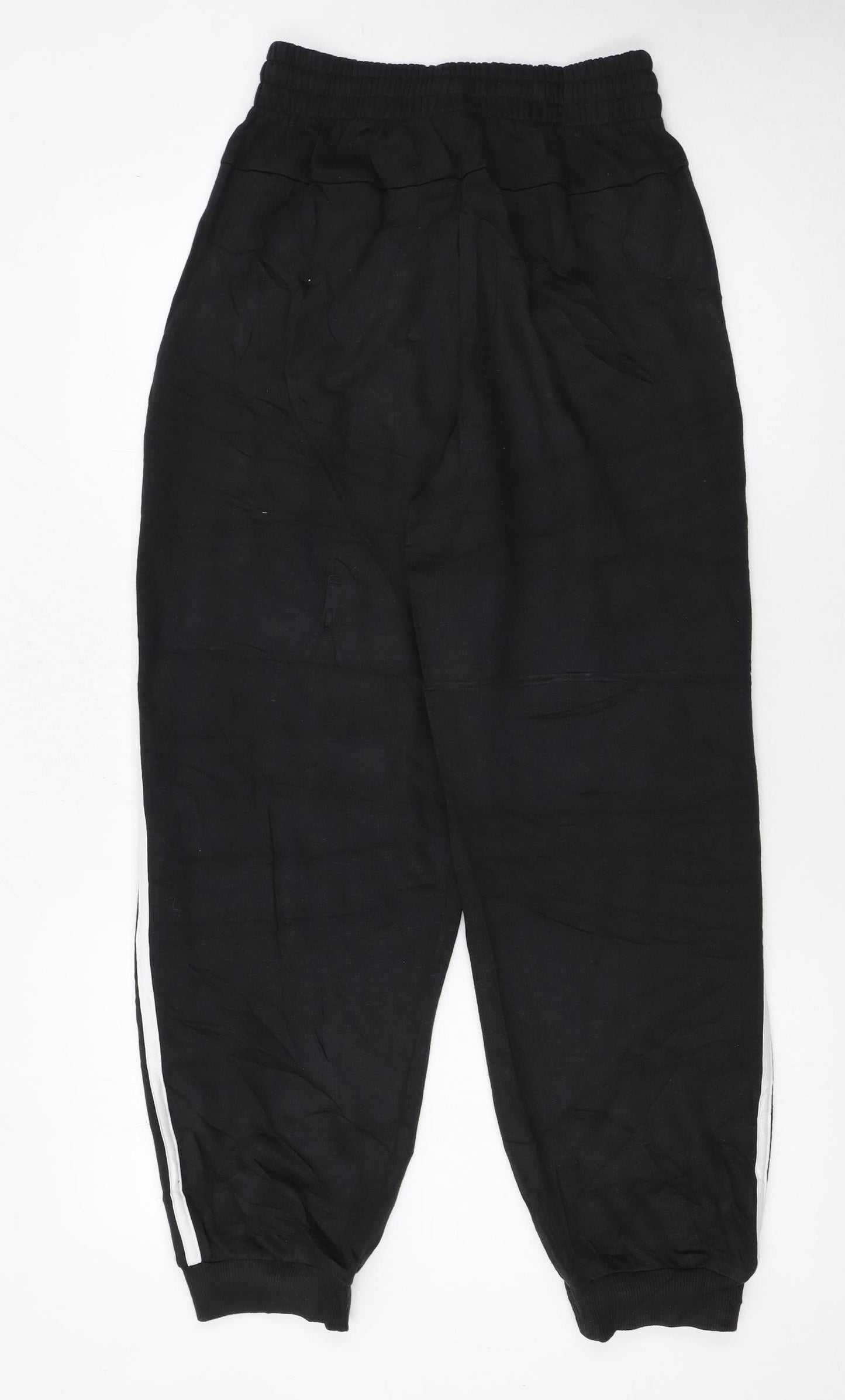 Adidas Women Black Jogger Trousers S 8-10 Elastic Waist Pockets Casual