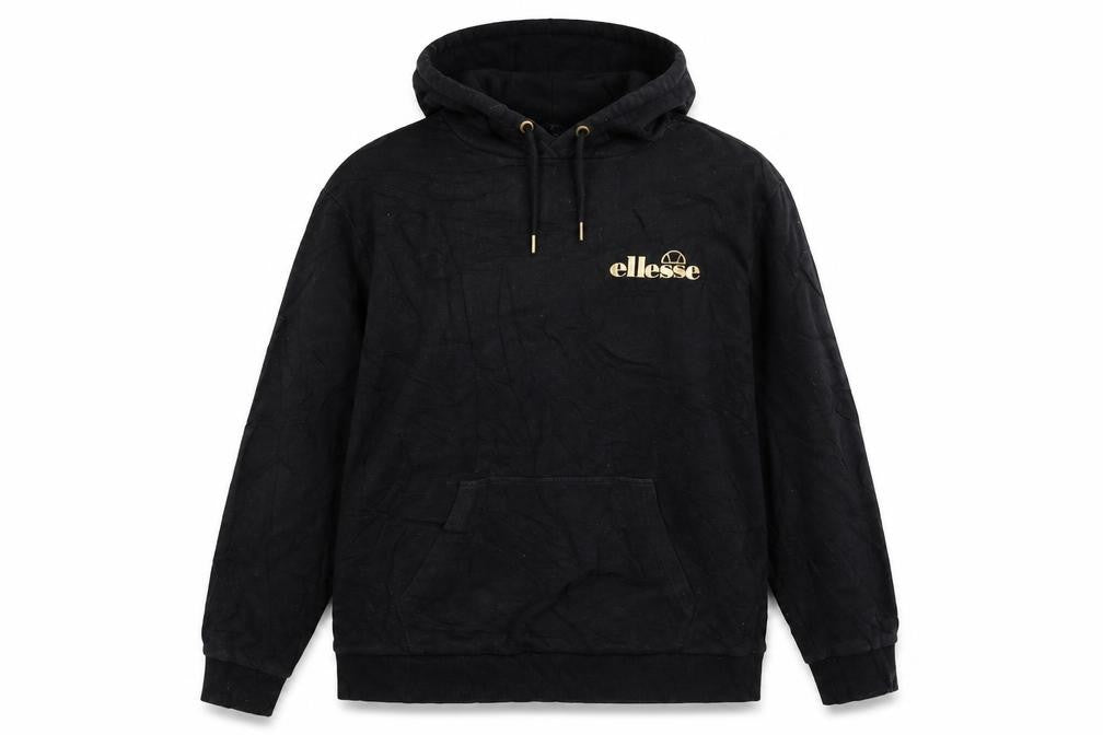 Ellesse Womens Black XL Pullover Hoodie with Gold Logo
