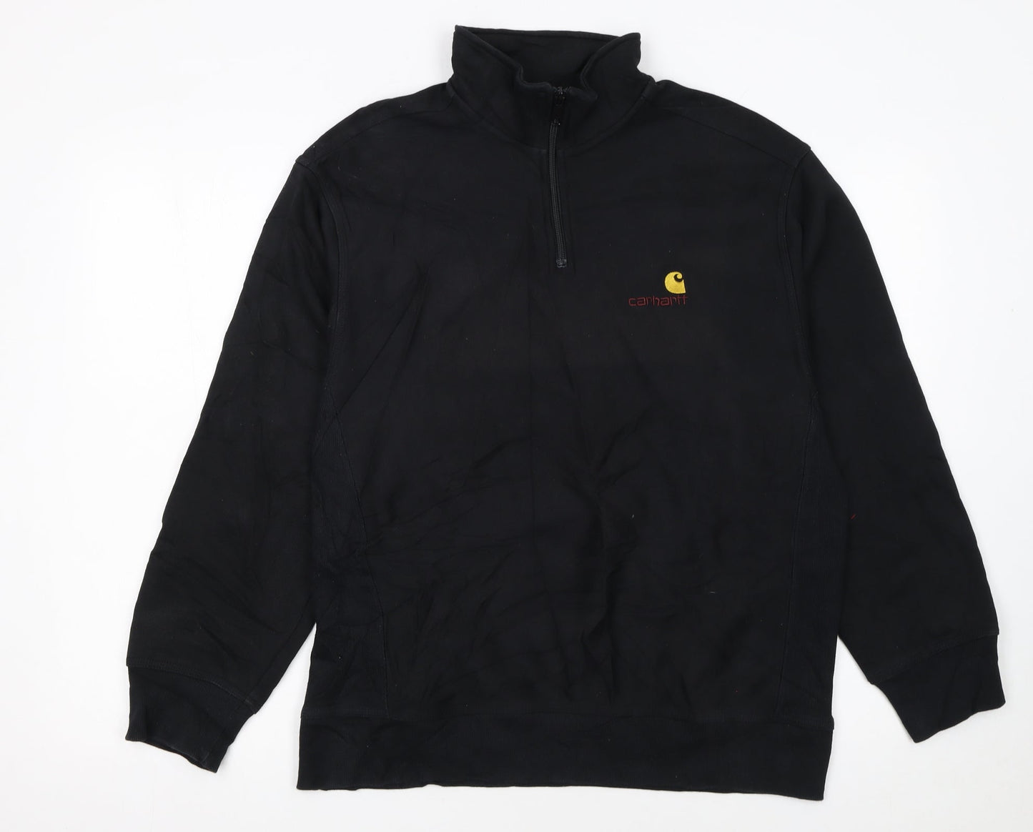 Carhartt Men’s Black 1/2 Zip Pullover Sweatshirt M Cotton Fleece