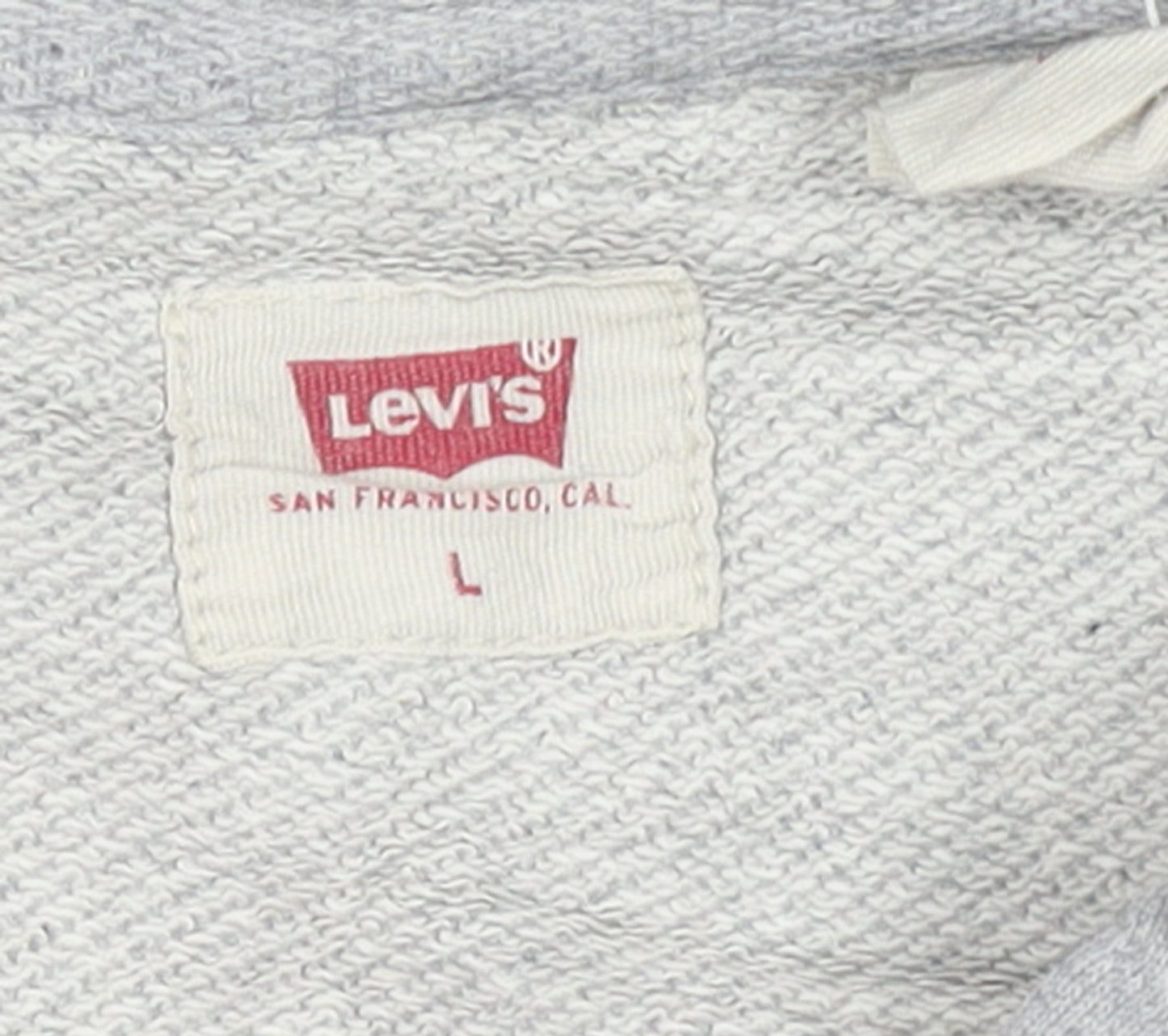 Levi's Mens Grey Pullover Hoodie L Logo Graphic Print Sweatshirt