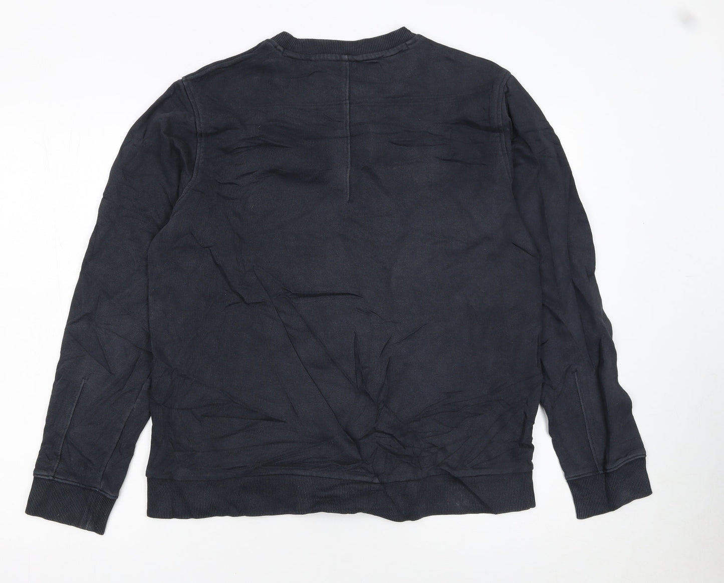 BOSS Men's Black Sweatshirt Medium Crew Neck Pullover Logo