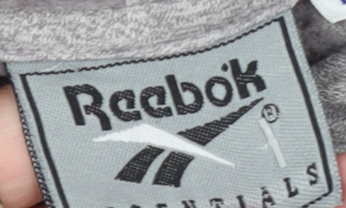 Reebok Womens Grey Full Zip Hoodie Size 12 Essentials Sweatshirt