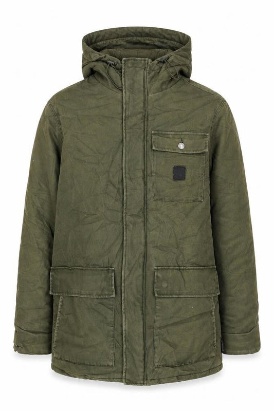 DC Shoes Men's Green Cotton Parka Jacket Hooded L