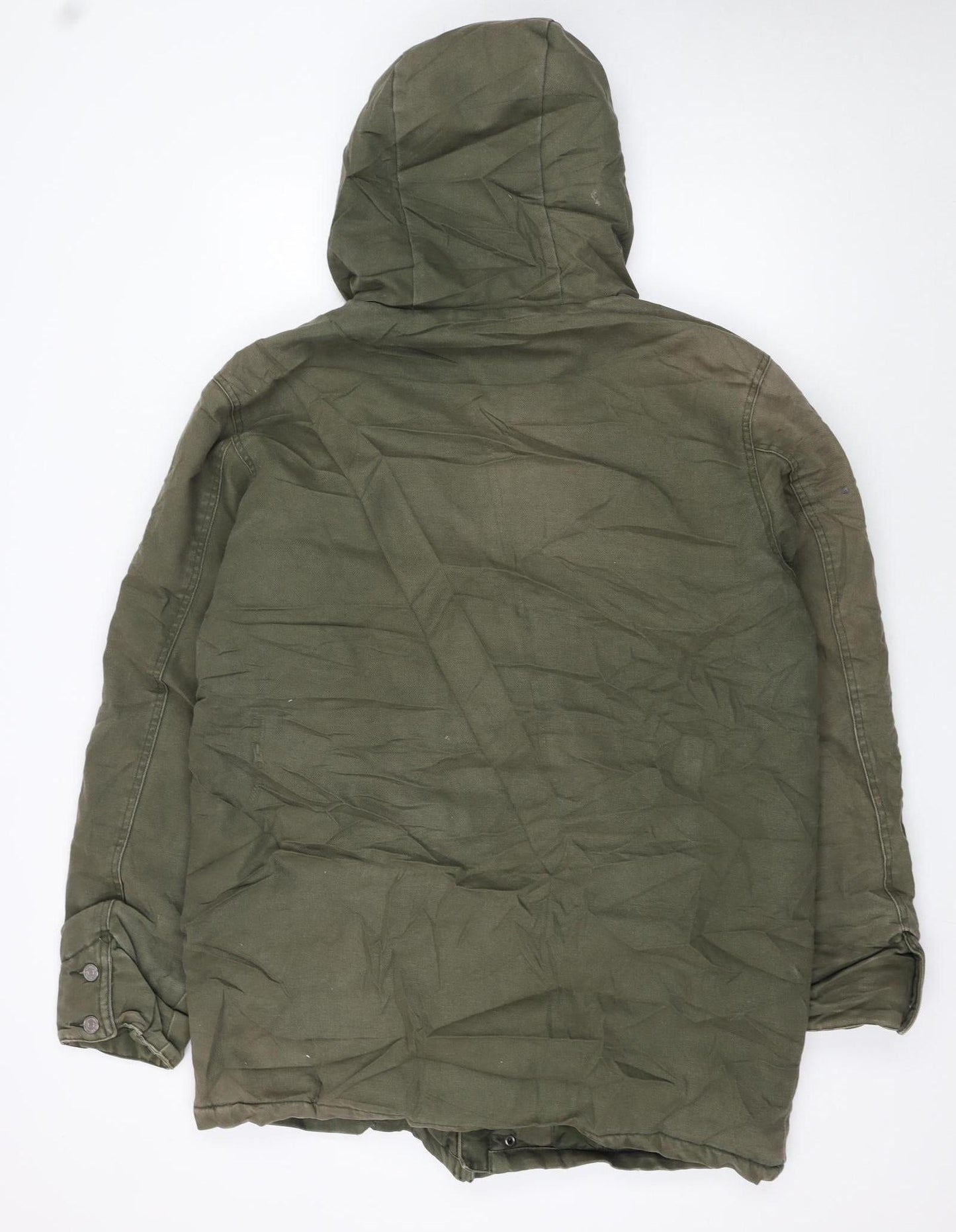 DC Shoes Men's Green Cotton Parka Jacket Hooded L