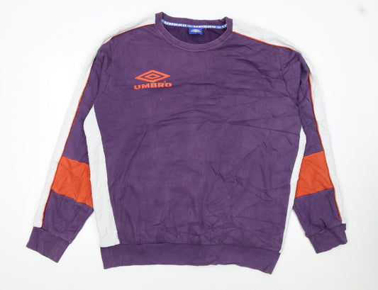 Umbro Men's Purple XL Pullover Sweatshirt Crew Neck Sportswear