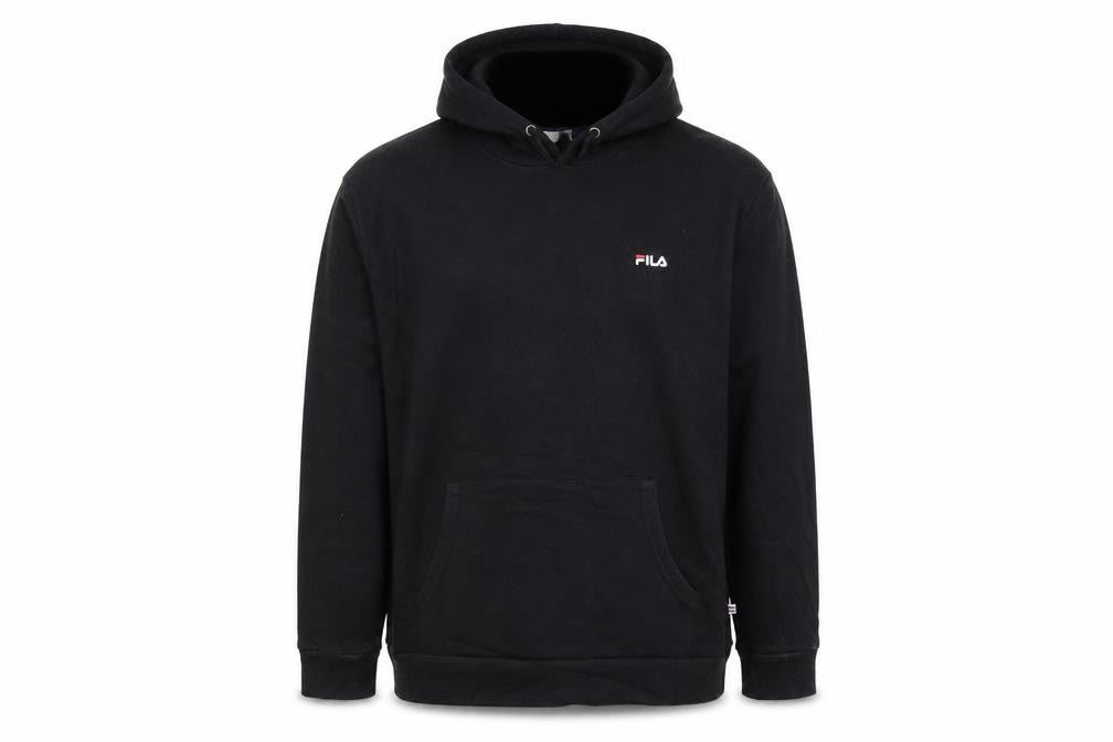 Fila Men’s Black XL Pullover Hoodie Classic Logo Fleece Sweatshirt
