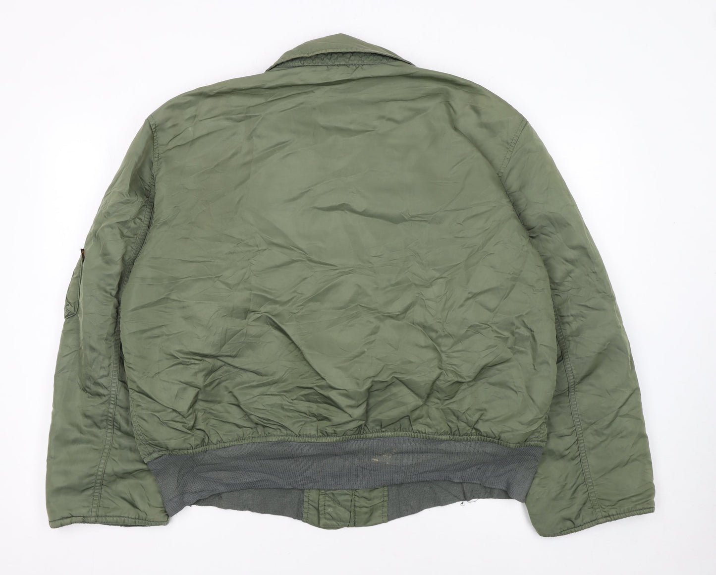 Alpha Industries Green Nylon Bomber Jacket Women’s Large Military Style