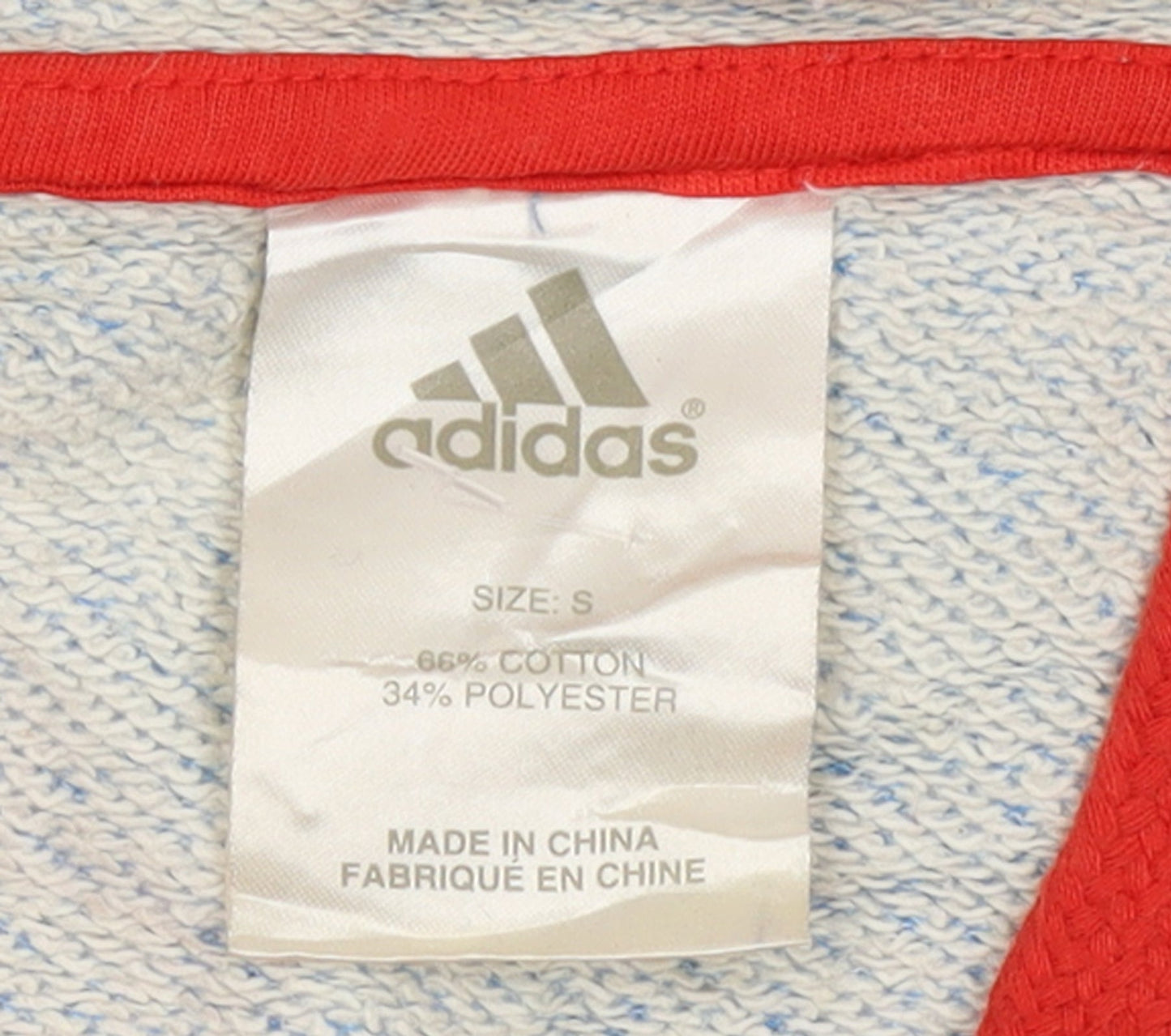Adidas Womens Blue Graphic Pullover Hoodie Size S Cotton Blend