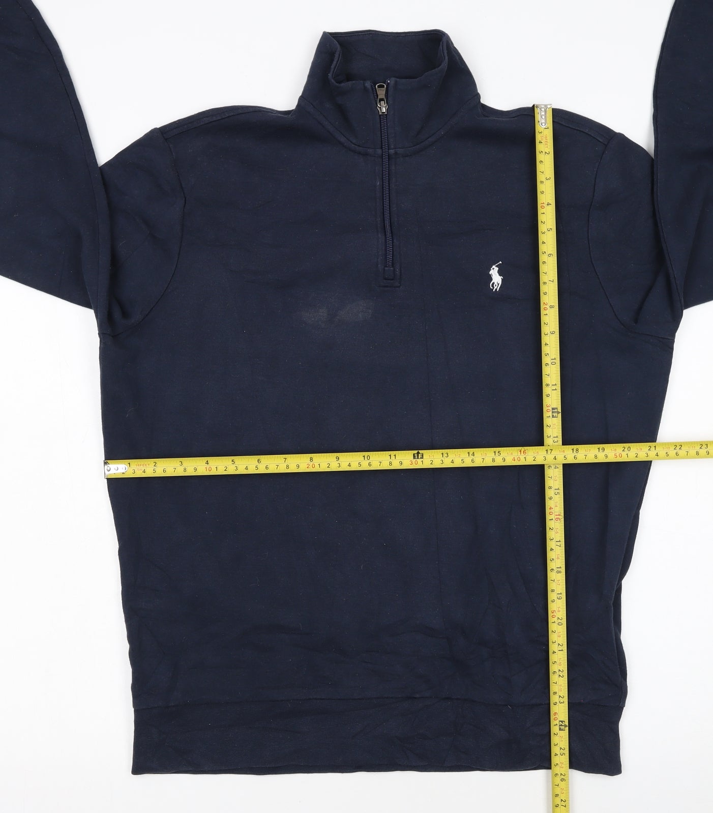 Ralph Lauren Men Blue 1/4 Zip High Neck Sweatshirt M Regular Fit
