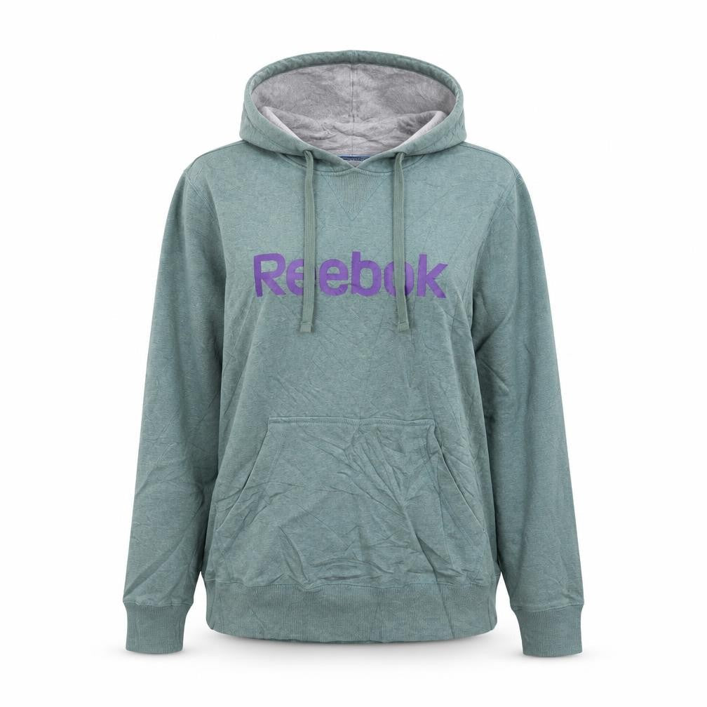 Reebok Women’s Green Pullover Hoodie Size M Logo Sweatshirt