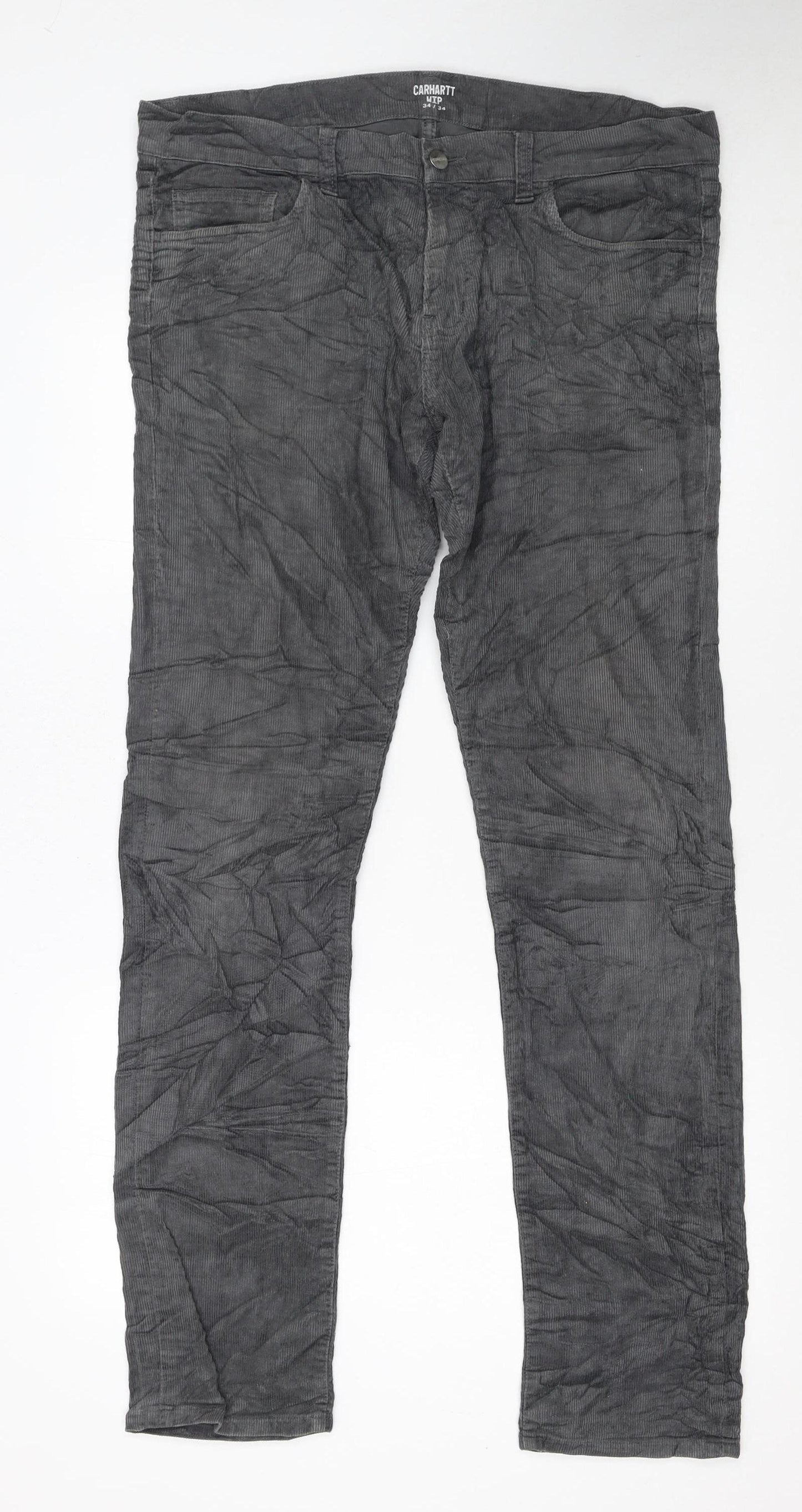 Carhartt WIP Men's Grey Corduroy Chino Trousers 34x34
