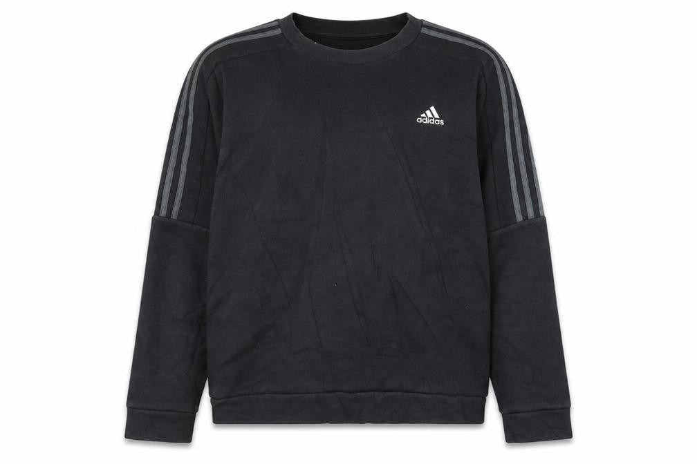 Adidas Men Black Crew Neck Pullover Sweatshirt M Sports Logo