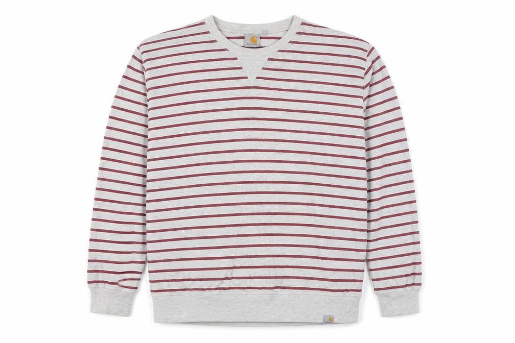 Carhartt Men’s Grey Striped XL Crew Neck Pullover Sweatshirt