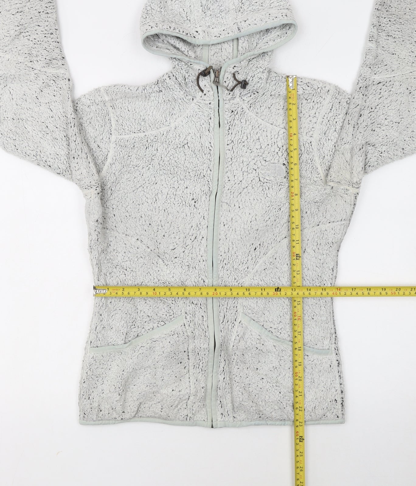 The North Face Womens Grey Full Zip Hooded Fleece Jacket M