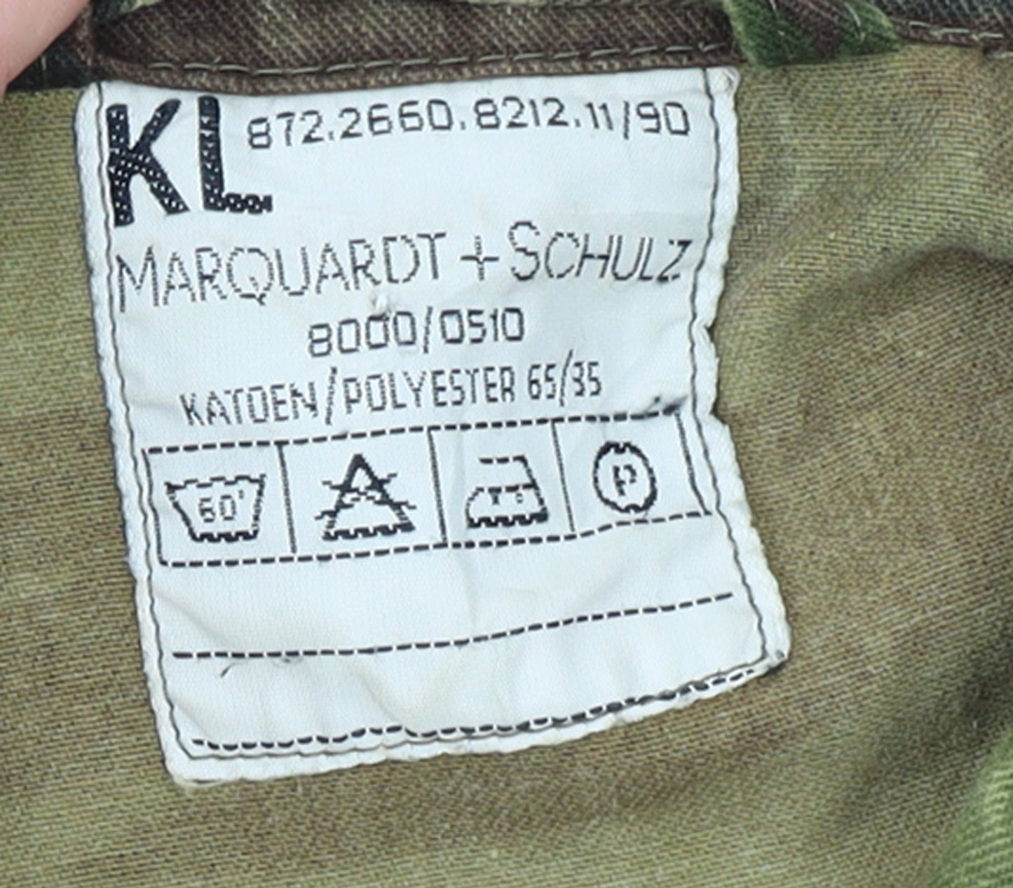 Marquardt + Schulz Men's Green Camouflage Military Jacket L Army Style