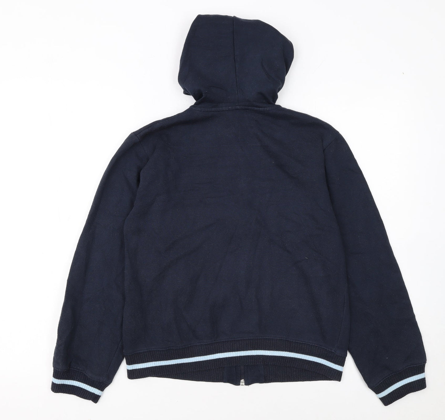 Reebok Women's Navy Full Zip Hoodie Size 10 Blue Logo Classic Fit