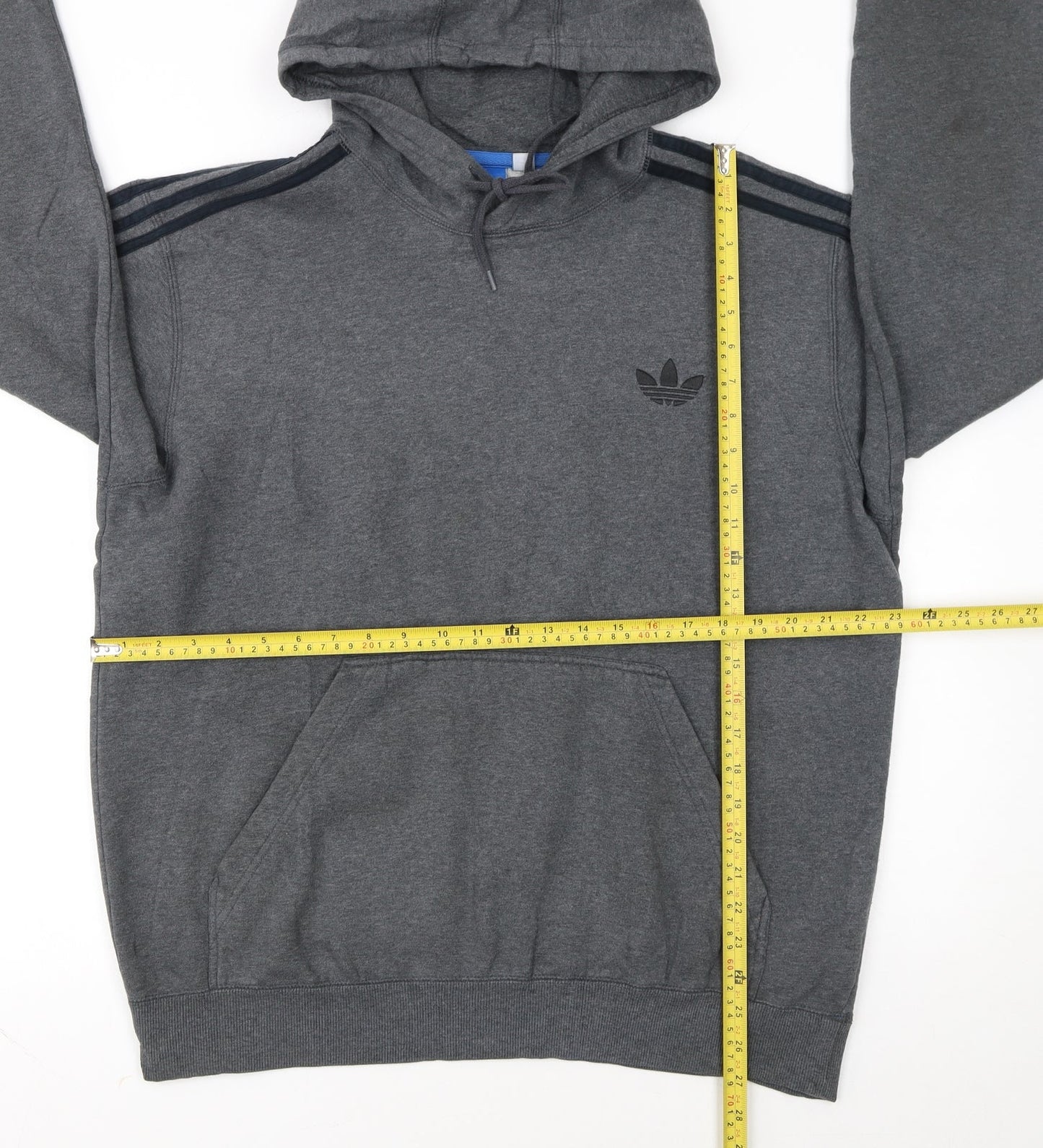 Adidas Men's Grey Pullover Hoodie L Regular Fit Sportswear