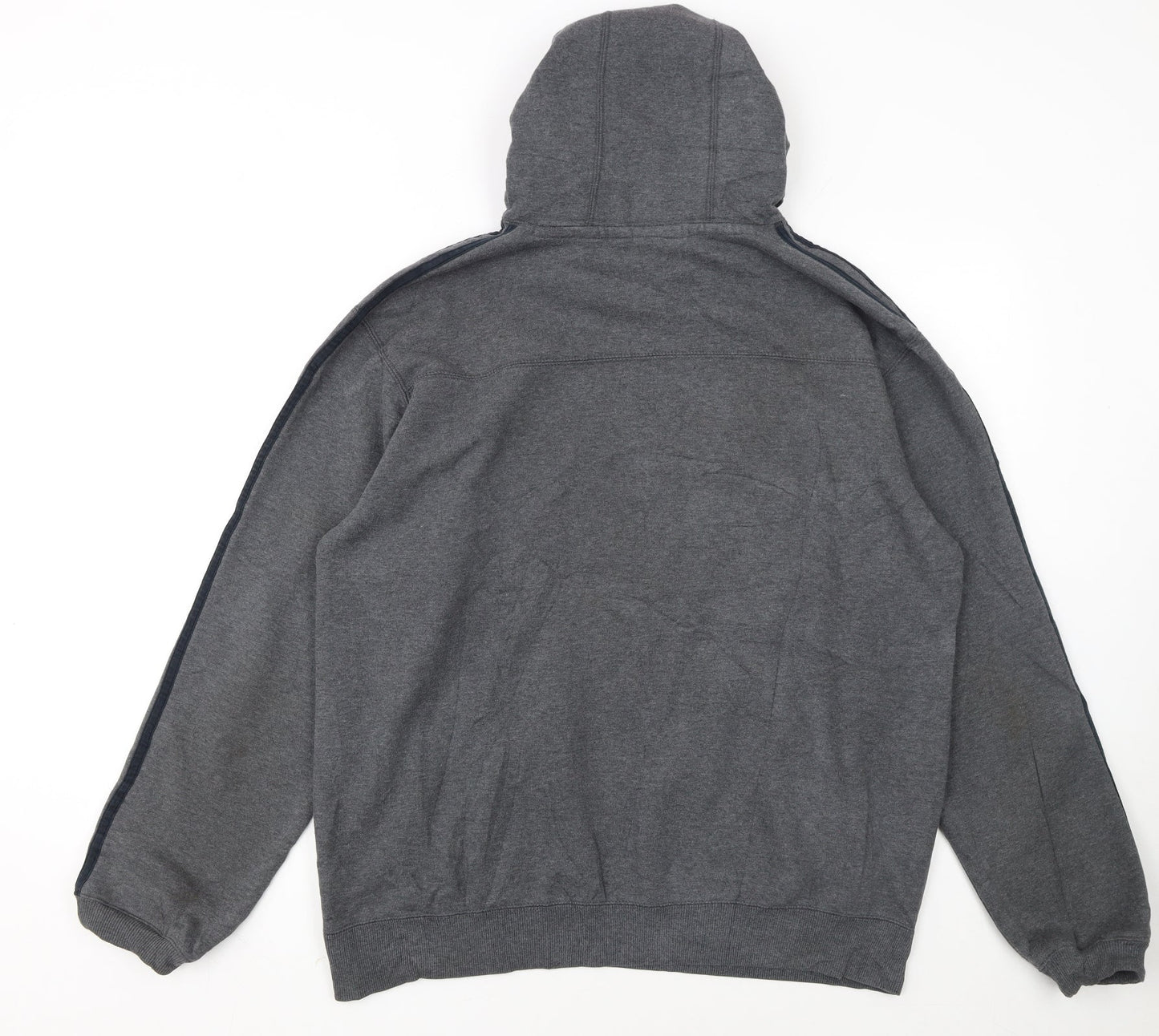 Adidas Men's Grey Pullover Hoodie L Regular Fit Sportswear