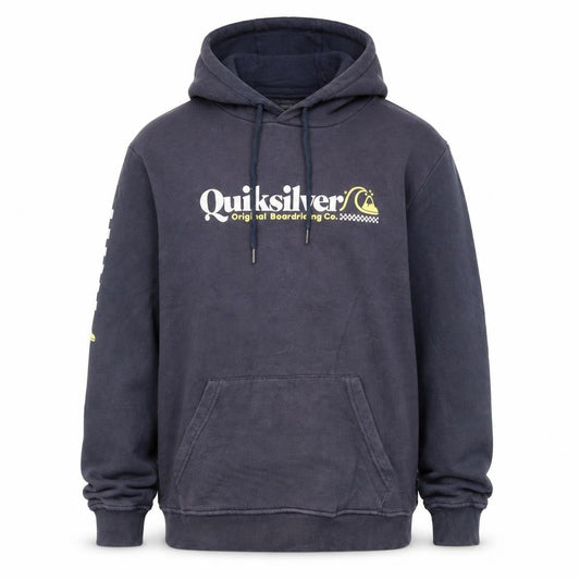 Quiksilver Men's Blue Pullover Hoodie Medium Fleece Surf Logo