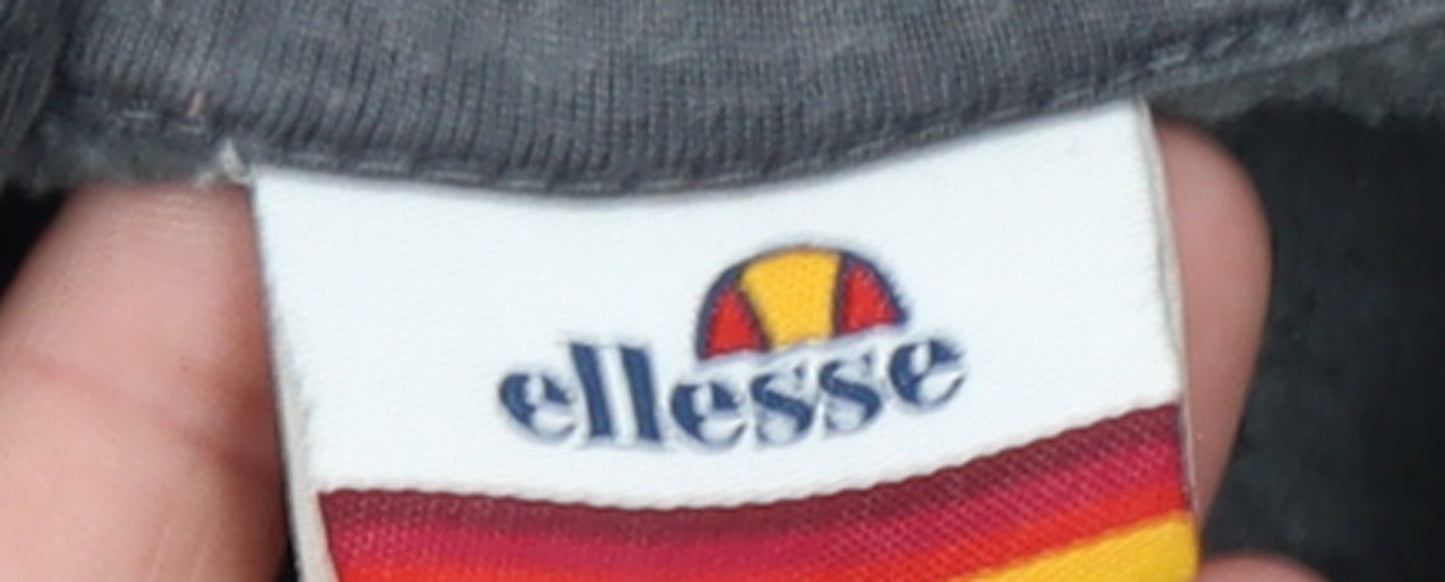 Ellesse Men’s Grey Pullover Hoodie L Logo Graphic Sweatshirt