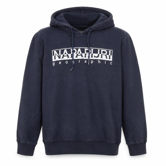 Napapijri Men's Blue Pullover Hoodie L Fleece Lined