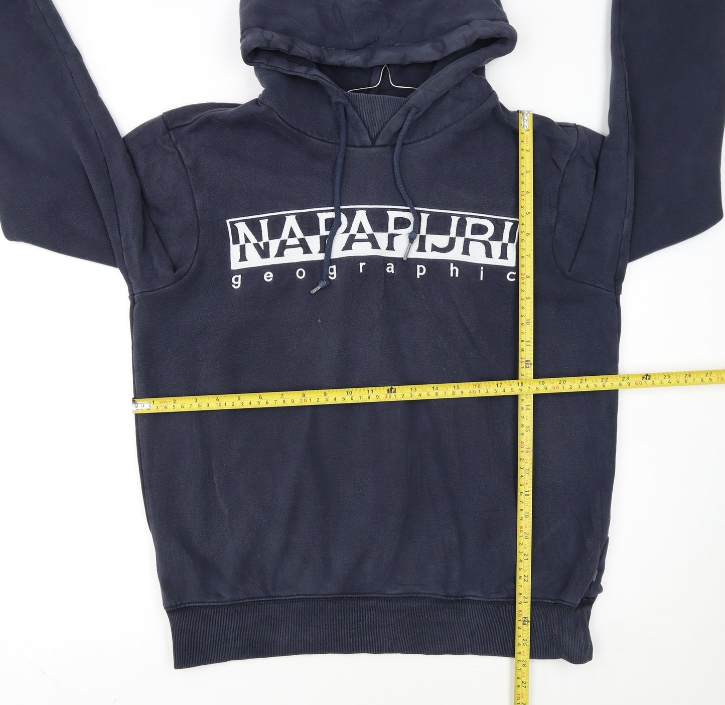 Napapijri Men's Blue Pullover Hoodie L Fleece Lined