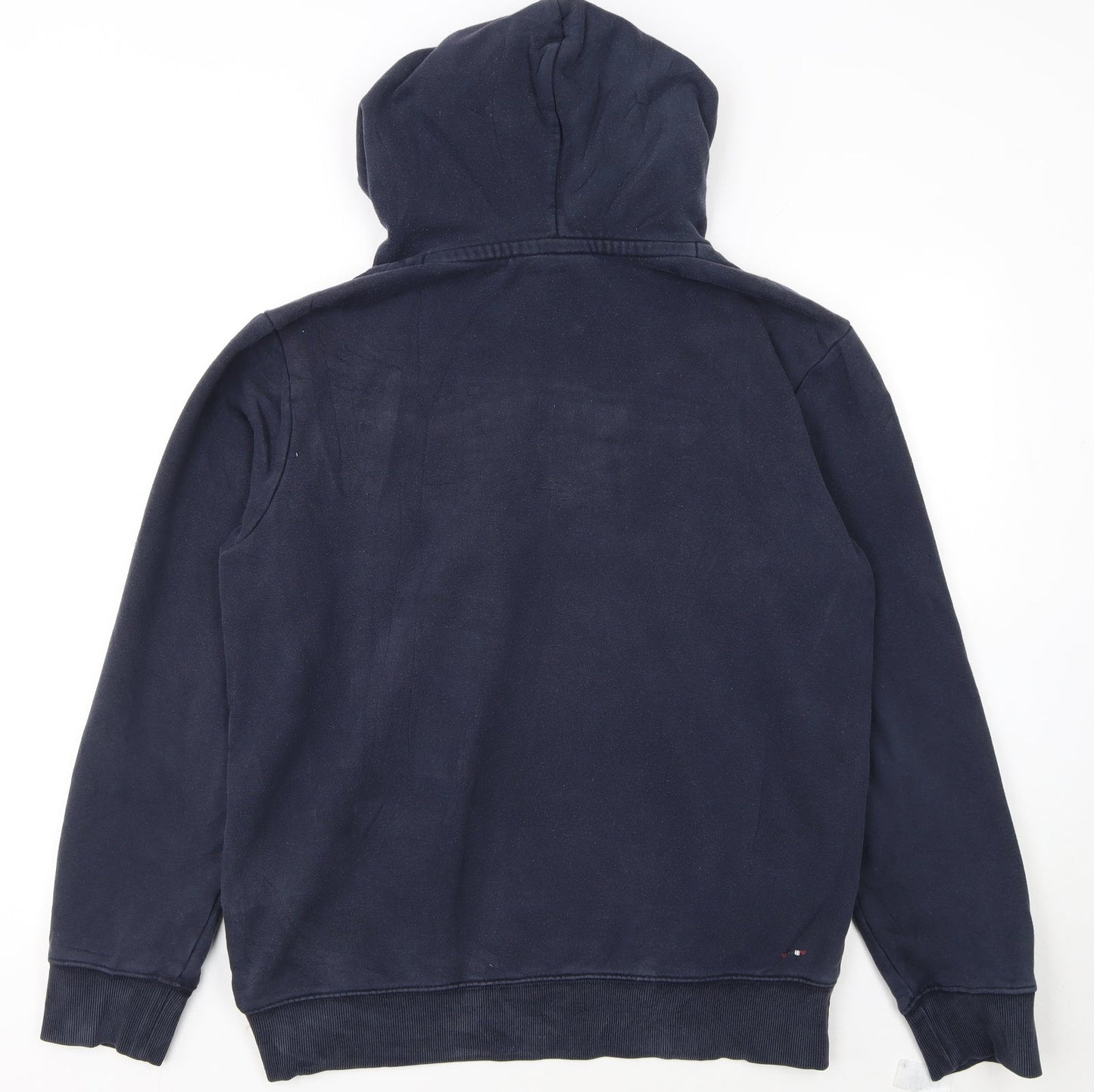 Napapijri Men's Blue Pullover Hoodie L Fleece Lined