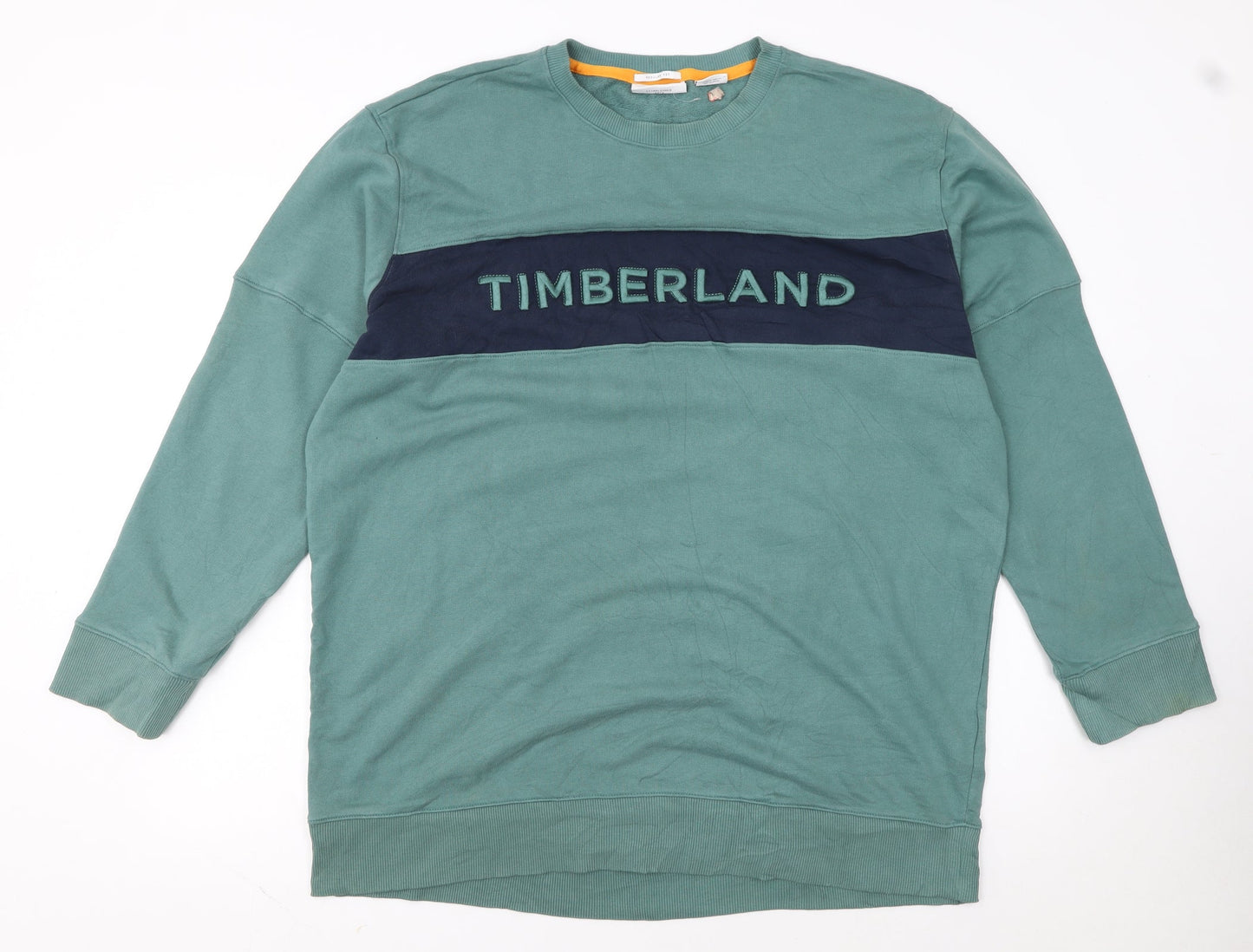 Timberland Men's Green Logo Crew Neck Regular Fit 2XL Sweatshirt
