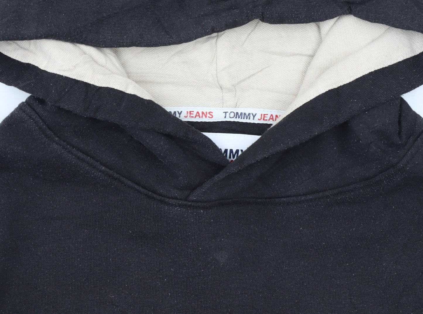 Tommy Jeans Men's Black S Pullover Hoodie with Logo Embroidery