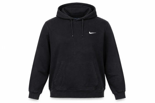 Nike Women Black Pullover Hoodie L Cotton Blend Casual Sweatshirt