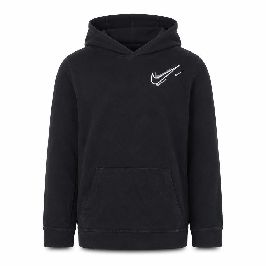 Nike Boys Black XL Pullover Hoodie with Logo Graphic Print