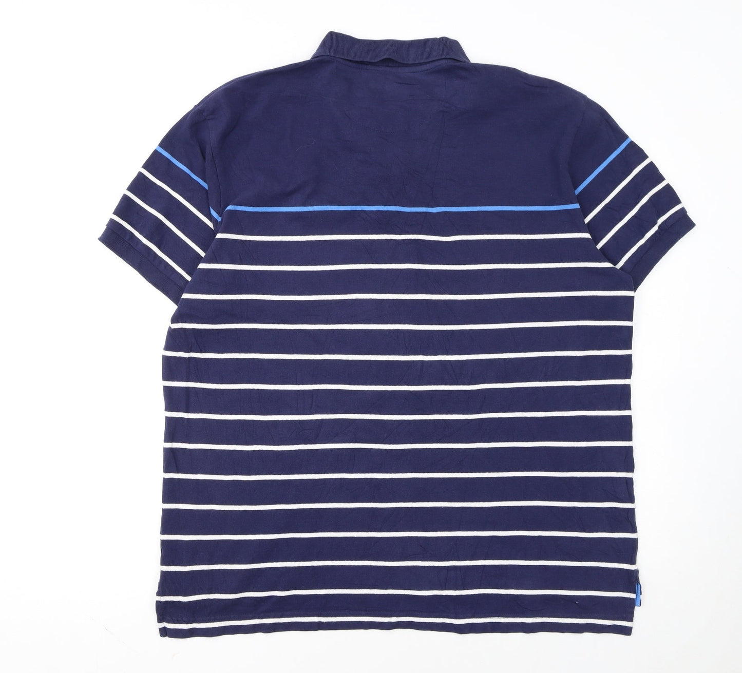 Chaps Men's Blue Striped Stretch Polo Shirt XL