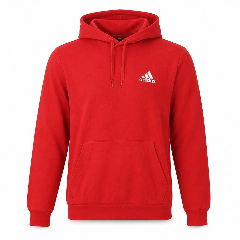 Adidas Men Red Pullover Hoodie Small Regular Fit Sports Fleece
