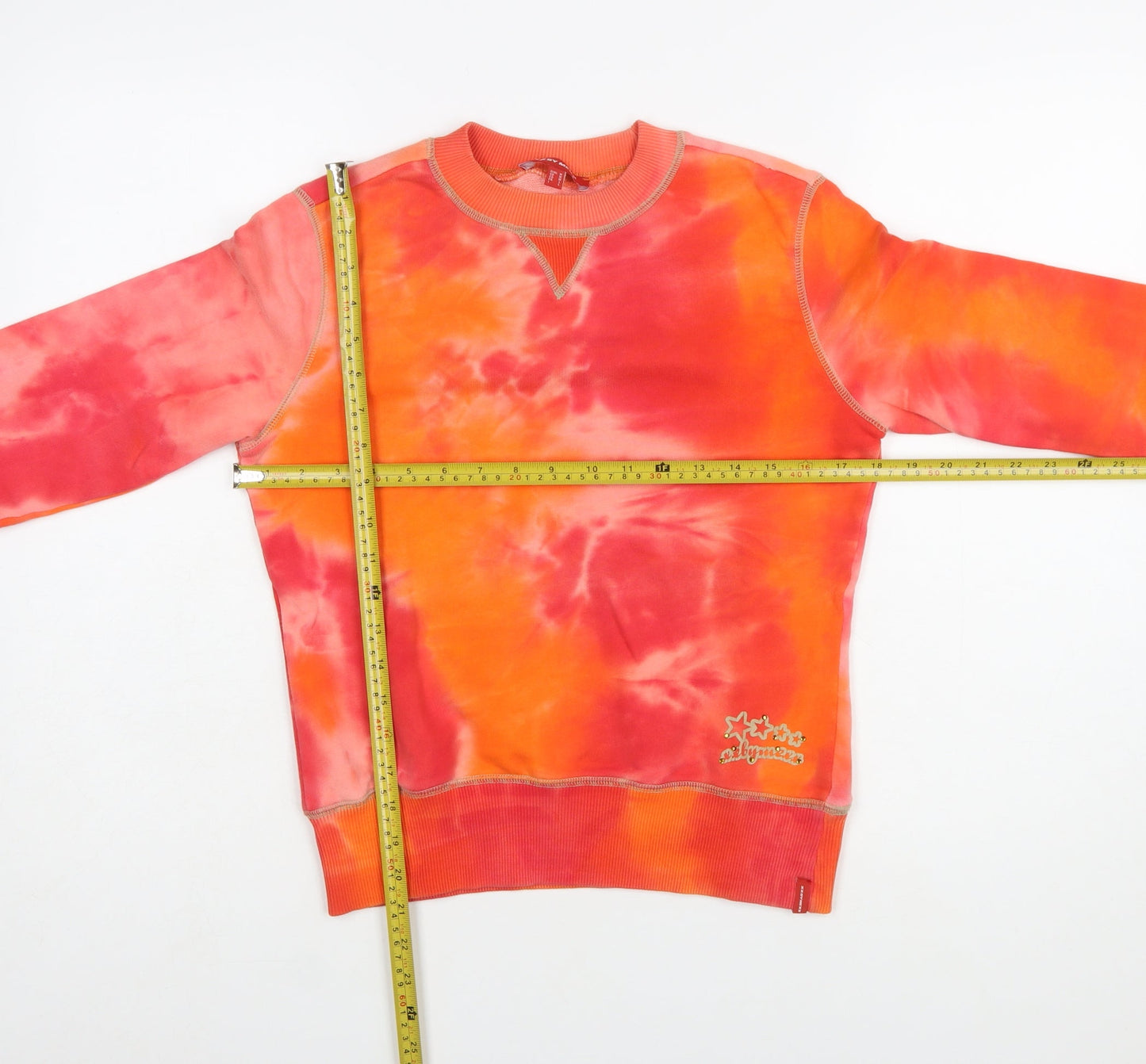 Mexx Women’s Orange Tie-Dye Cotton Pullover Sweatshirt Size M