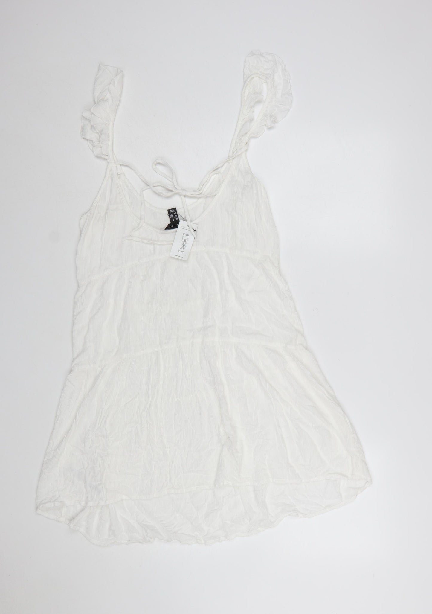 New Look Women’s White Cover Up Dress S Holiday Beach Lightweight