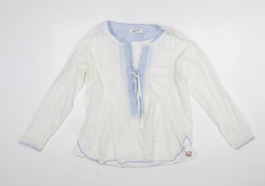 Greenhouse Female Women’s White Cotton Tunic Style Long Sleeve Blouse Size 12