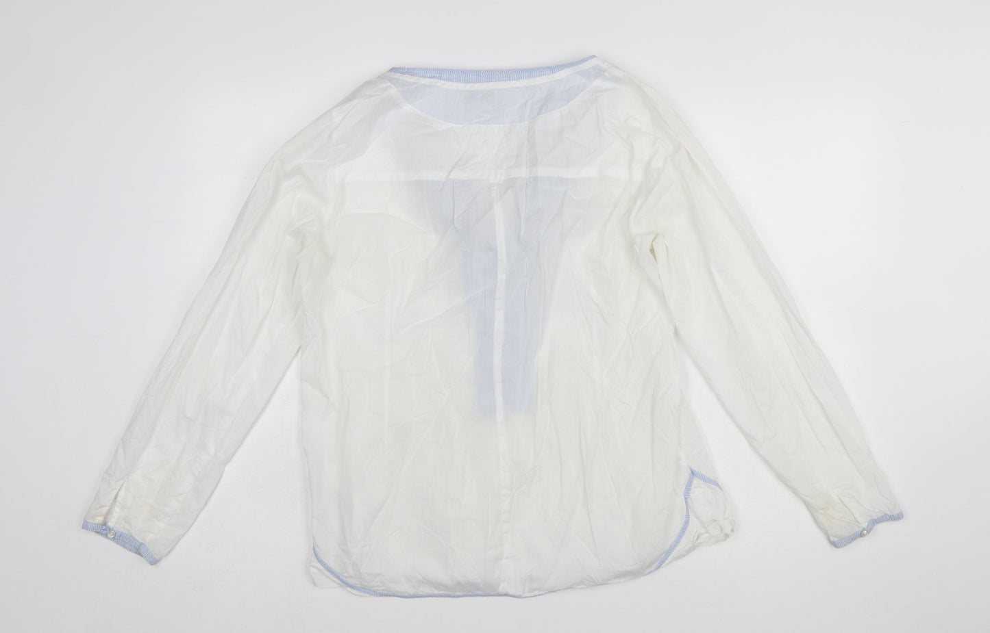 Greenhouse Female Women’s White Cotton Tunic Style Long Sleeve Blouse Size 12