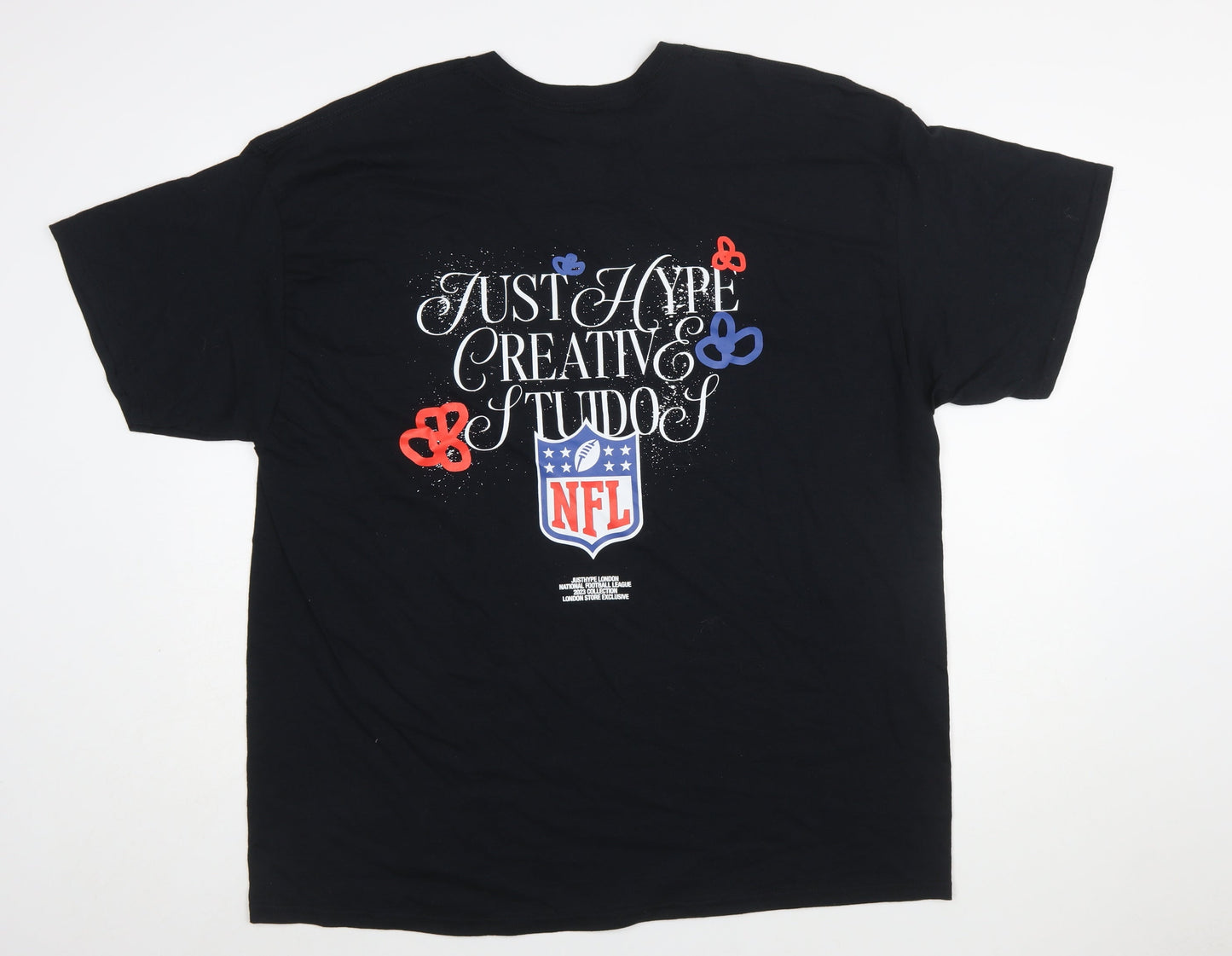 Hype Men’s Black NFL Graphic T-Shirt 2XL Regular Fit Crew Neck