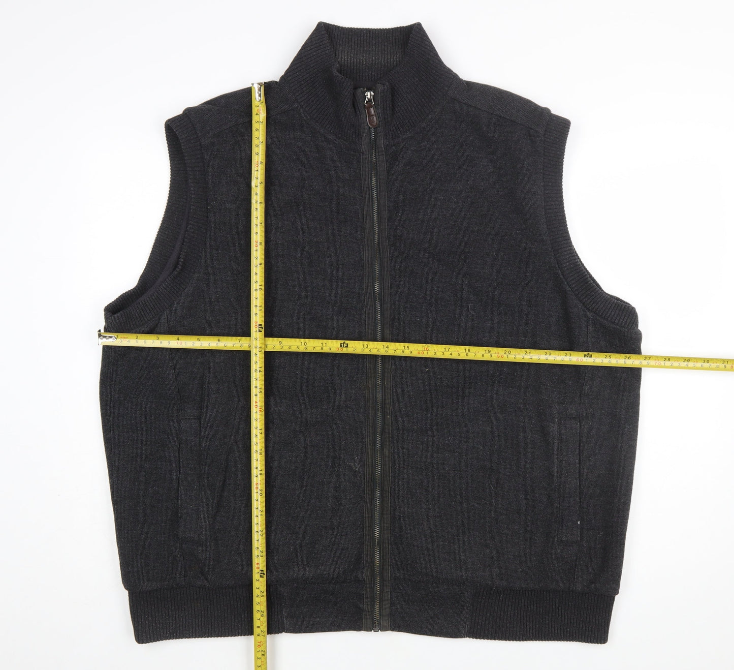 Marks and Spencer Blue Harbour Men's Grey 2XL Sleeveless Full Zip Vest