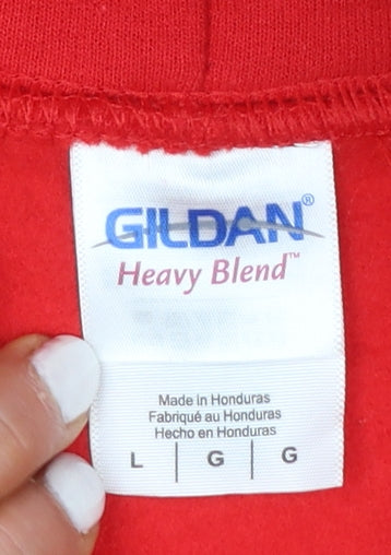 Gildan Men's Red Athletic Bilbao Pullover Hoodie L